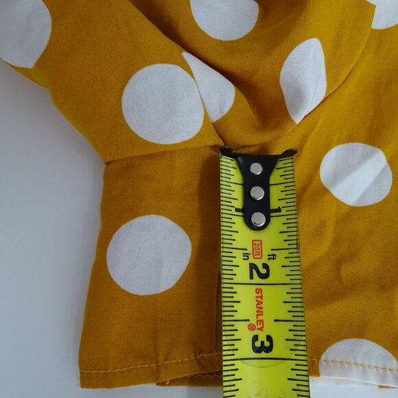 Shein Yellow Gold Polka Dot Wrap-Style Romper Women Size OXL 12 Flutter Sleeves - Picture 11 of 11
